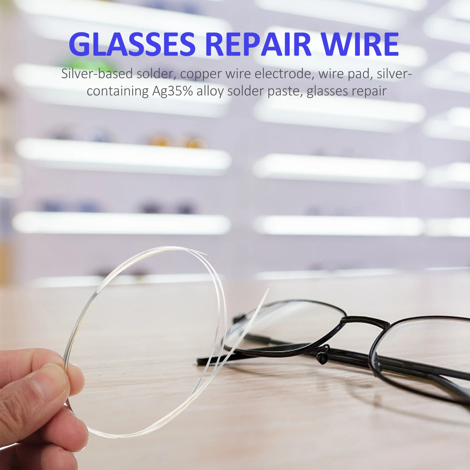 

2pcs Welding Wire Pre-Cut Metal Rods For Glasses Frame Repair Low Melting Point High Hardness Alloy Welding Bar