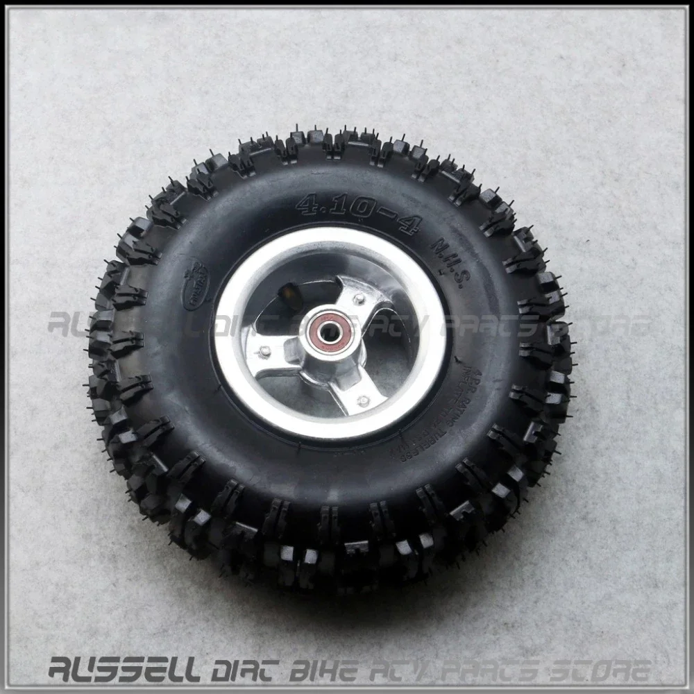 4.10/3.50-4 ATV Quad Go Kart 47cc 49cc Chunky 4.10-4 Tire Inner Tube Wheel Rim Hub Fit All Models 3.50-4 4