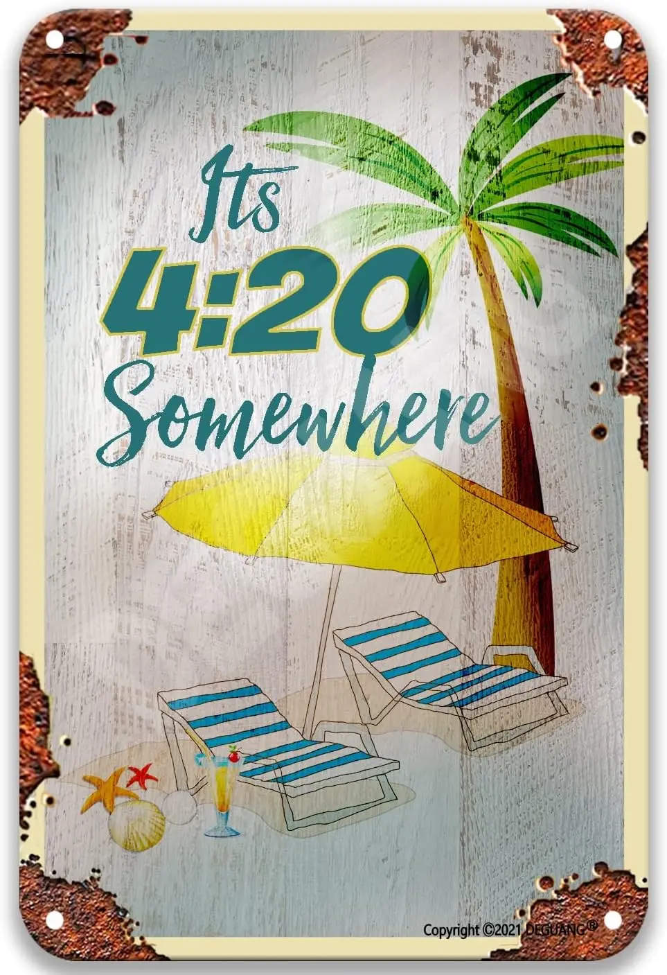Its 420 Beach Beer Cocktail Somewhere Metal Art Decoration French Country Kitchen Decor Vintage Decor Movie Theater Decor Tin Si