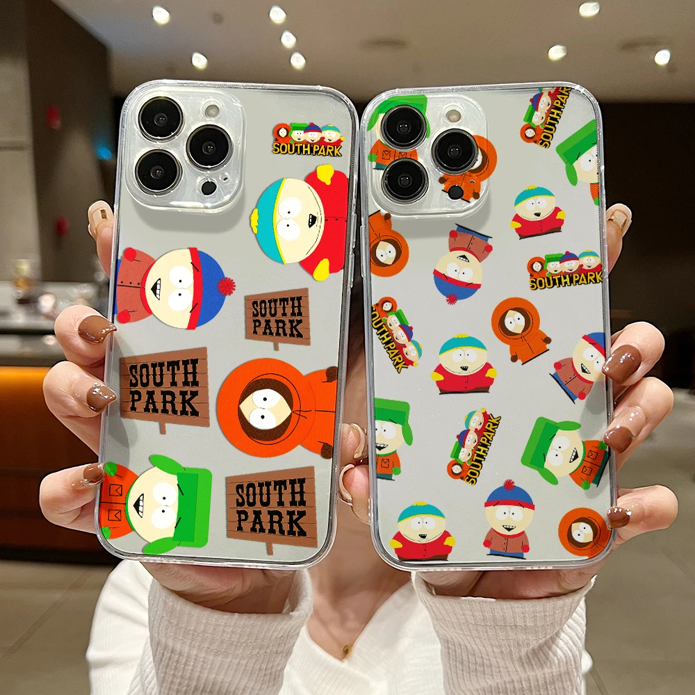 Funny S-South-Park Cute Phone Case For Samsung S24 S23 S22 S21 S20 S10 FE Note20 Note10 Plus Ultra Lite 5G Clear Soft TPU Cover