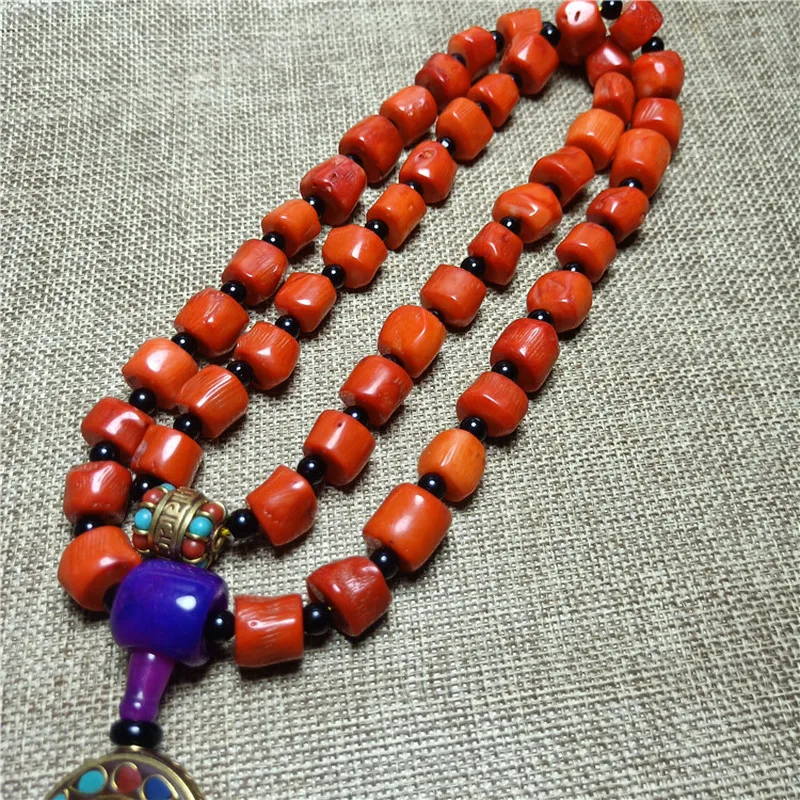 Newly Optimized Coral Old Tibetan- Necklace And Bracelet Jewelry With Vintage Ethnic Style