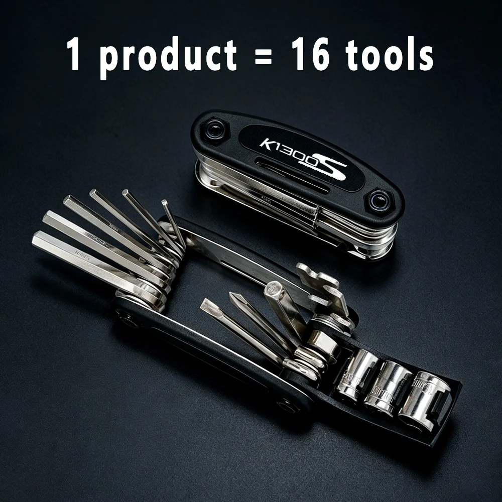 

For BMW K1300S K1300 S Portable Socket Wrench Folding Multi Repair Tool Set Kit Multifunction Screwdriver Hex Motorcycle 16 in 1