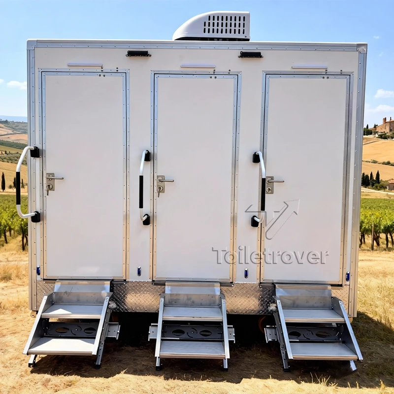 

3 Stalls Luxury Restroom Trailer With Shower Trailer Restroom Trailer Go Easy Portable Restroom Trailer Handicap Accessible