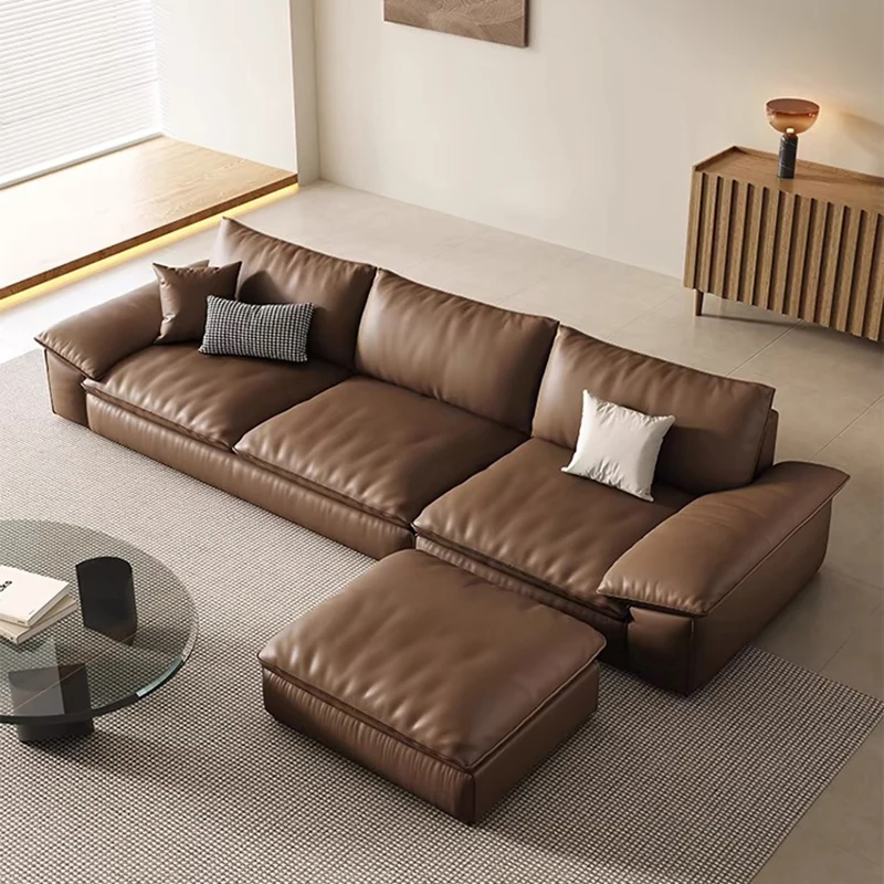 

New Arrival Simple Living Room Sofas Large Square Sectional Recliner Sofa Modern Leather Nordic Divani Da Soggiorno Furniture