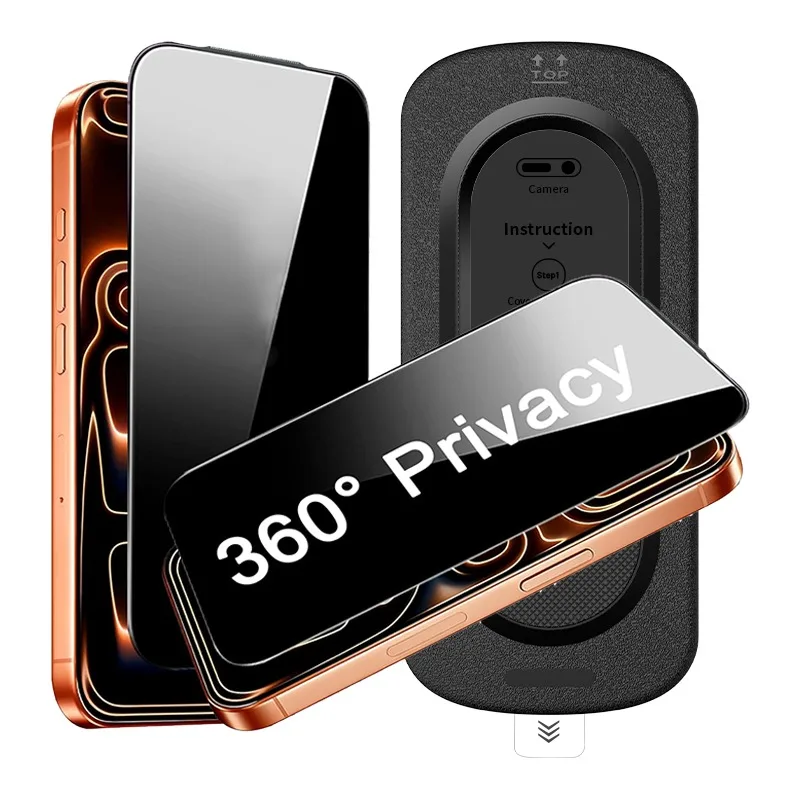 

360 Degree Privacy Screen Protector for iPhone pro Max Air 16 15 plus Anti-Spy Tempered Glass Film Face Sensitive