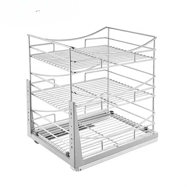 Kitchen Drawer Sliding Basket Cabinet Modern Adjustable Pull-out Kitchen Cutlery Storage Rack