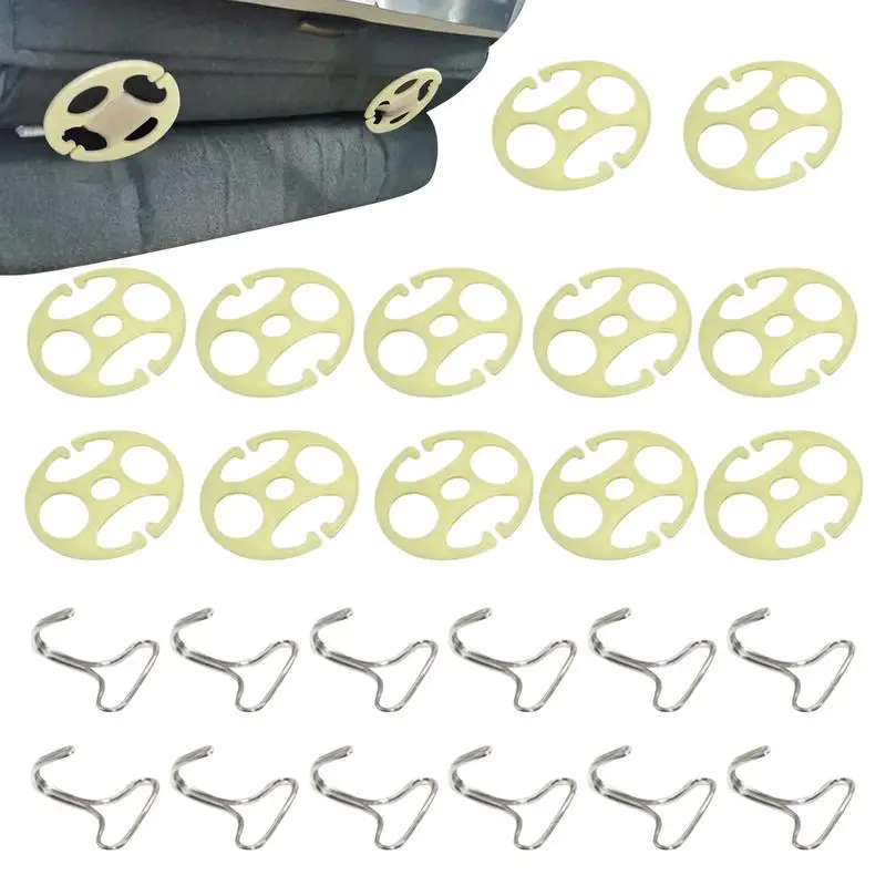 12PCS Car Seat Cover Plum Plate Metal Hook Plastic Card Fixed Chuck Plastic Fastener for Auto Seat Accessories