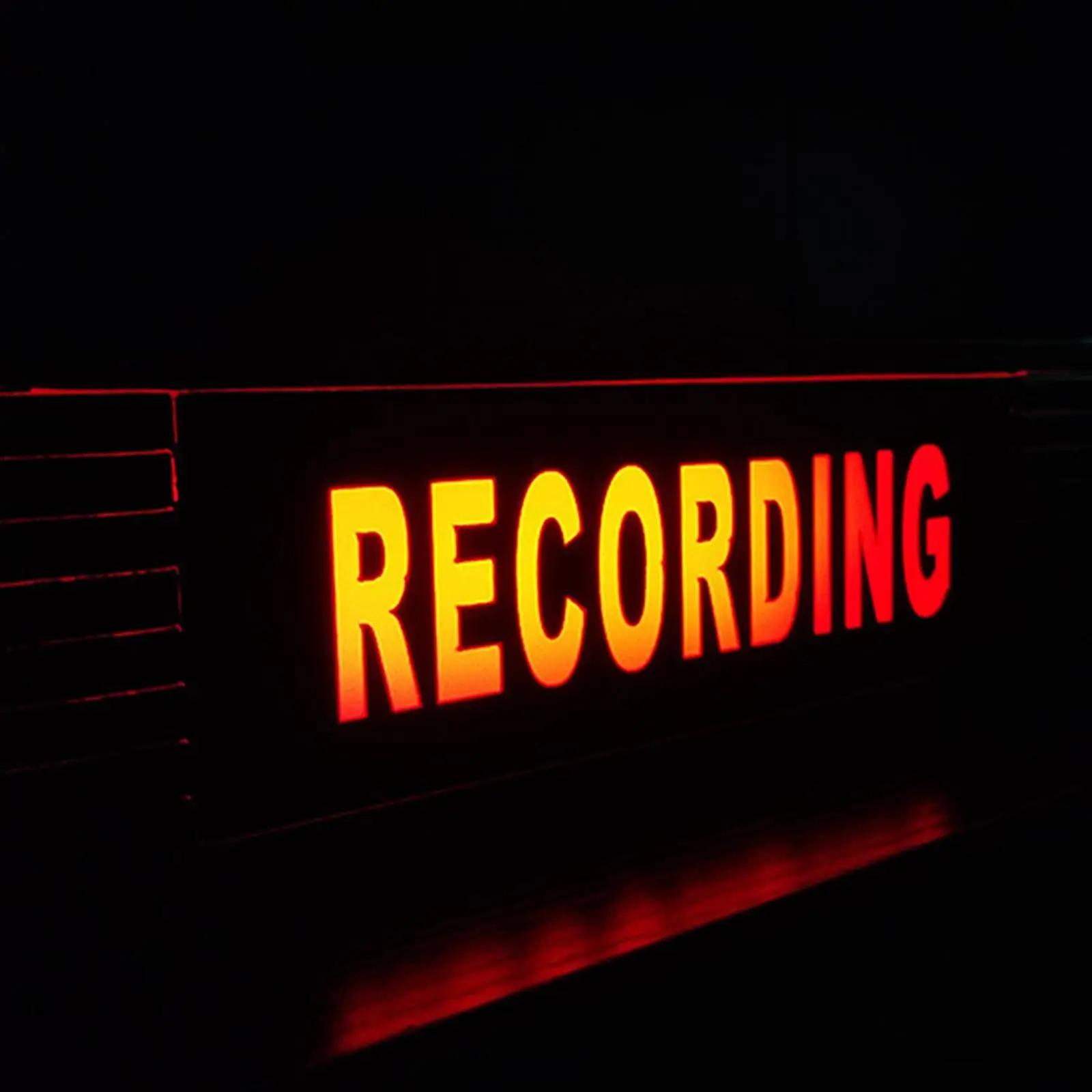 Recording Sign with Remote LED Illuminated for Home Decoration Music Banner