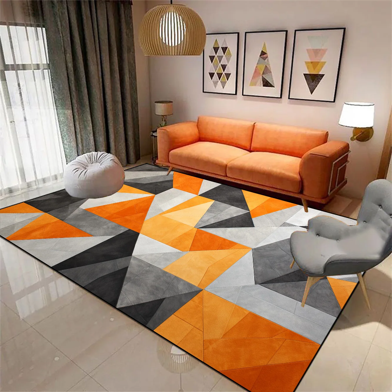 Light Luxury Nordic Carpets Living Room Decoration Geometry Carpet Home Sofa Chair Side Soft Rugs Bedroom Cloakroom Foot Mat