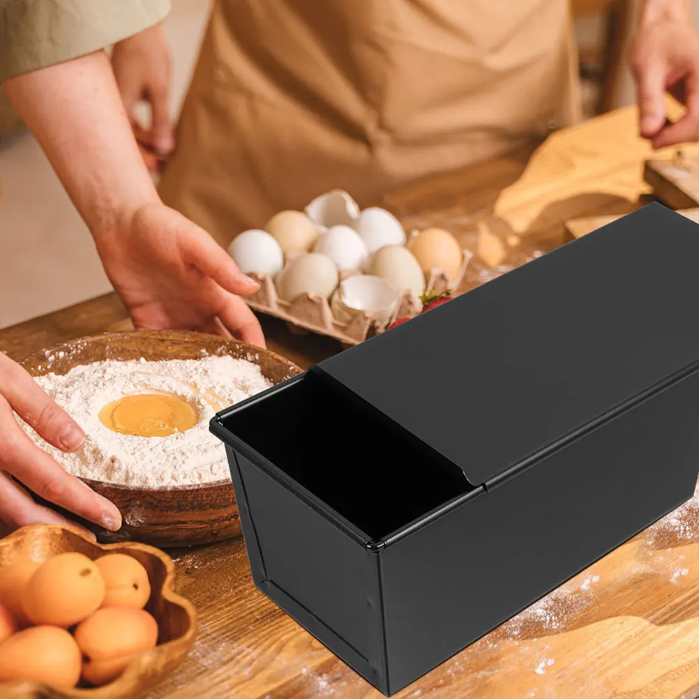 

Sliding Cover Bread Mold 500g Loaf Pan Iron Easy Clean Reusable Home Kitchen Small Pans Bread Supplies Toast Household