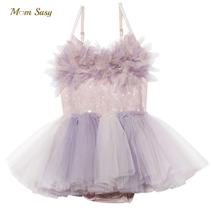 

Baby Girl Princess Puffy Sequins Ballet Tutu Dress Infant Toddler Strap Tulle Ballet Dress Party Pageant Dance Baby Clothes 0-7Y