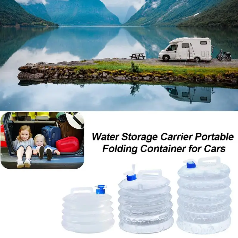 Car Water Storage Carrier Portable Folding Container Water Bucket Outdoor Camping Water Storage Bag Plastic Drinking WaterBucket