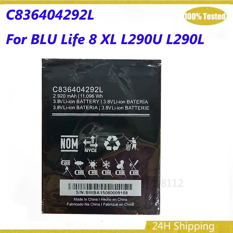 

Аккумулятор C836404292L емкостью 2920 мАч для мобильного телефона BLU Life 8 XL L290U L290L