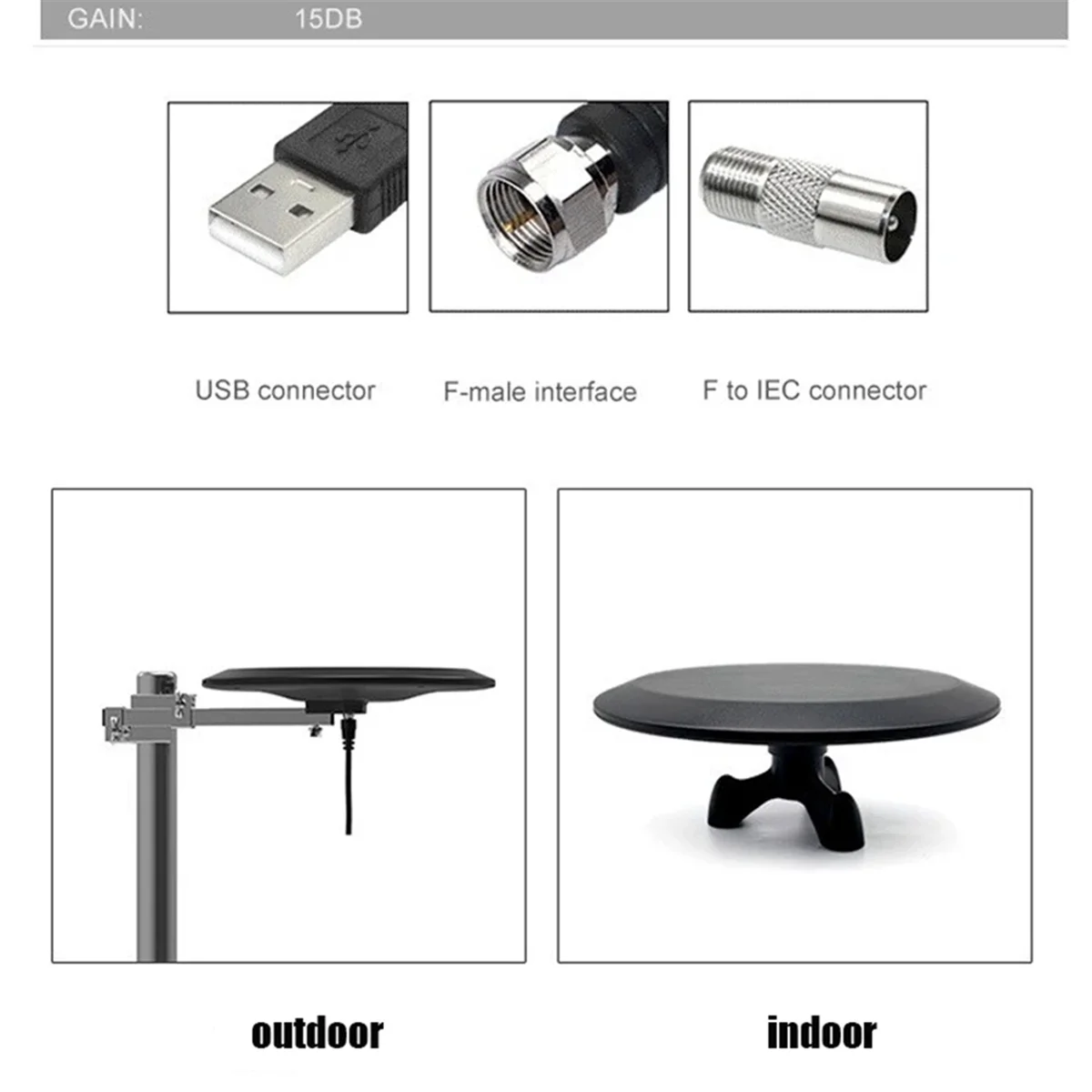 

New 3C-New Outdoor TV Antenna Amplified HDTV Digital Antenna 10M High Quality Coaxial Cable Ooutdoor/Indoor TV Anteena