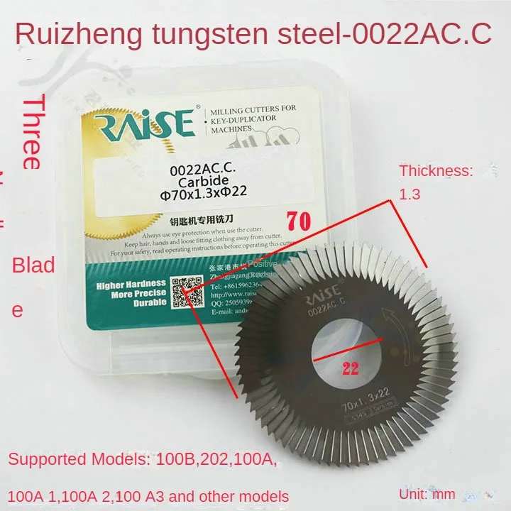 Levante la hoja de acero de tungsteno 0022AC.C en tres lados. La máquina cortadora C llave horizontal phi 70 x1. Cortador de cuchillas finas 3x22