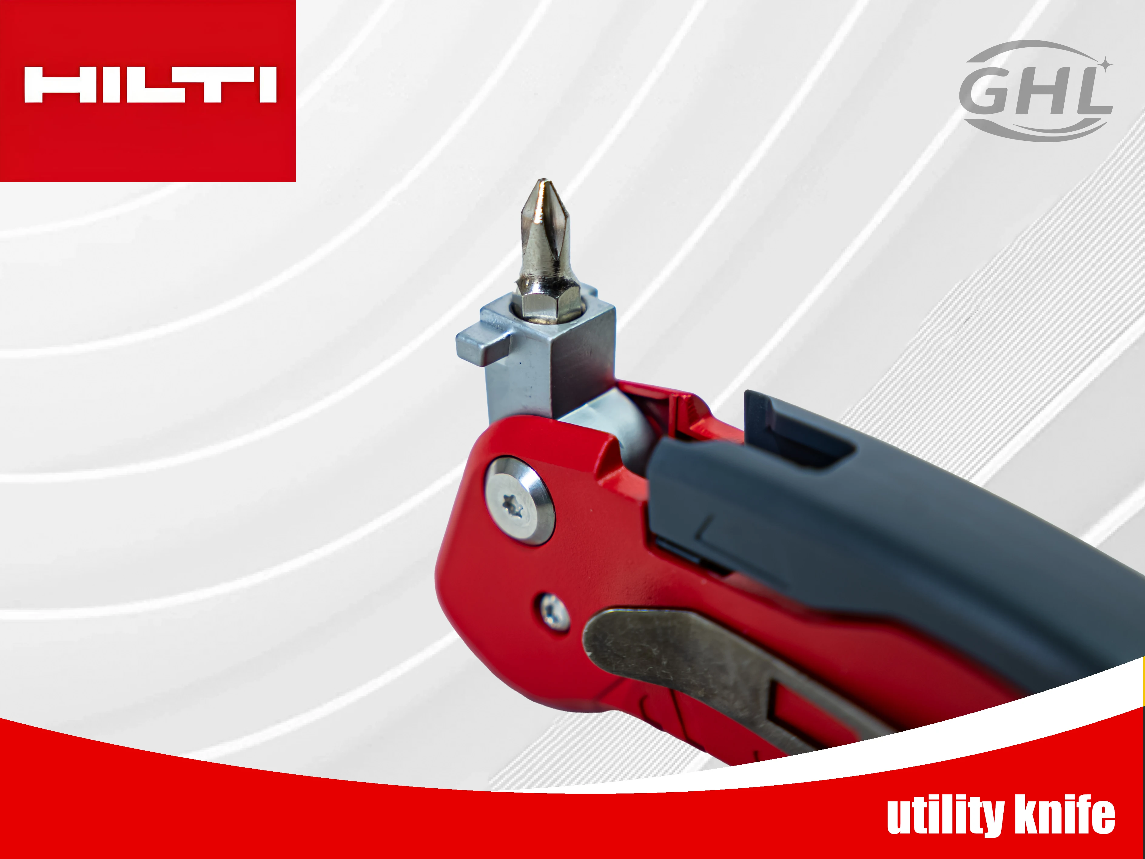 HILTI Original Tapetenmesser, Multifunktionsmesser, Universalwerkzeug – mit Schraubendreher, Klappmesser, Papierschneidemesser – Detail 5