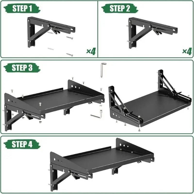 

2 упаковки складных настенных полок тяжелого типа для организации инструментального оборудования HX6C