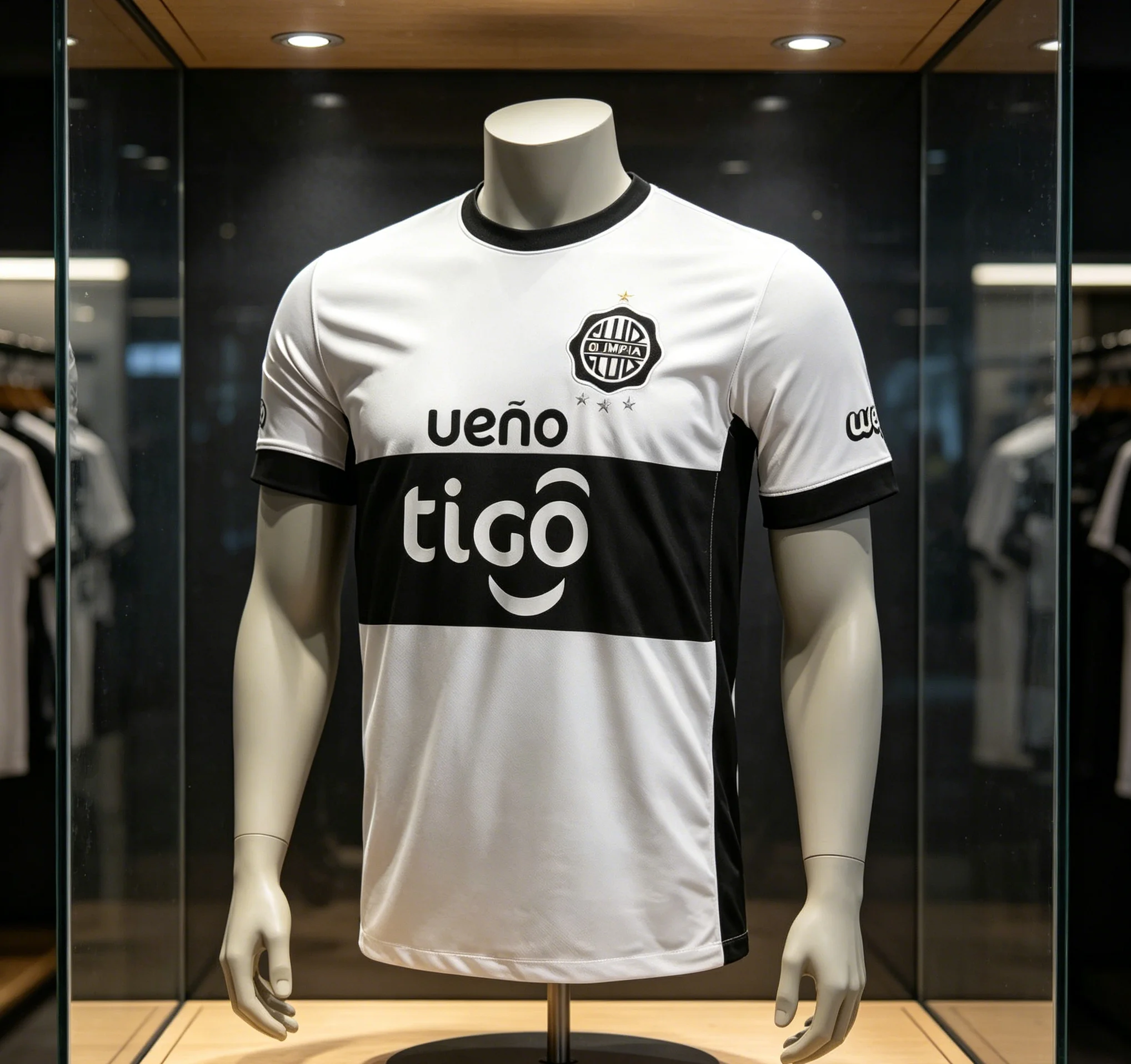 Camisa de Futebol 2026 Club Olimpia (Local e Visitante) com Estampa 3D, Camiseta Masculina Respirável de Secagem Rápida, Camiseta de Corrida de Manga Curta, Camisetas Infantis e para Família