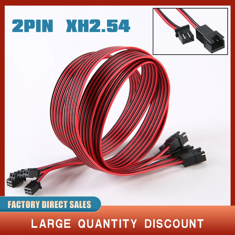 1/2/5/10/50pcs Fan extension cable 1M Wire Length Connection Line 2pin xh2.54 Female Male Connector For 3D Printer Parts