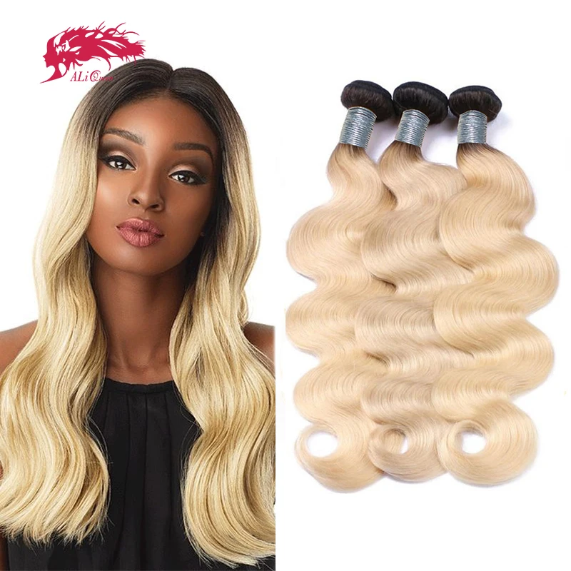 Tissage en lot 613 naturel vierges ombré-Ali Queen Hair, mèches 1B/100%, double proximité, tresses de déesse, 8 ~ 30 pouces