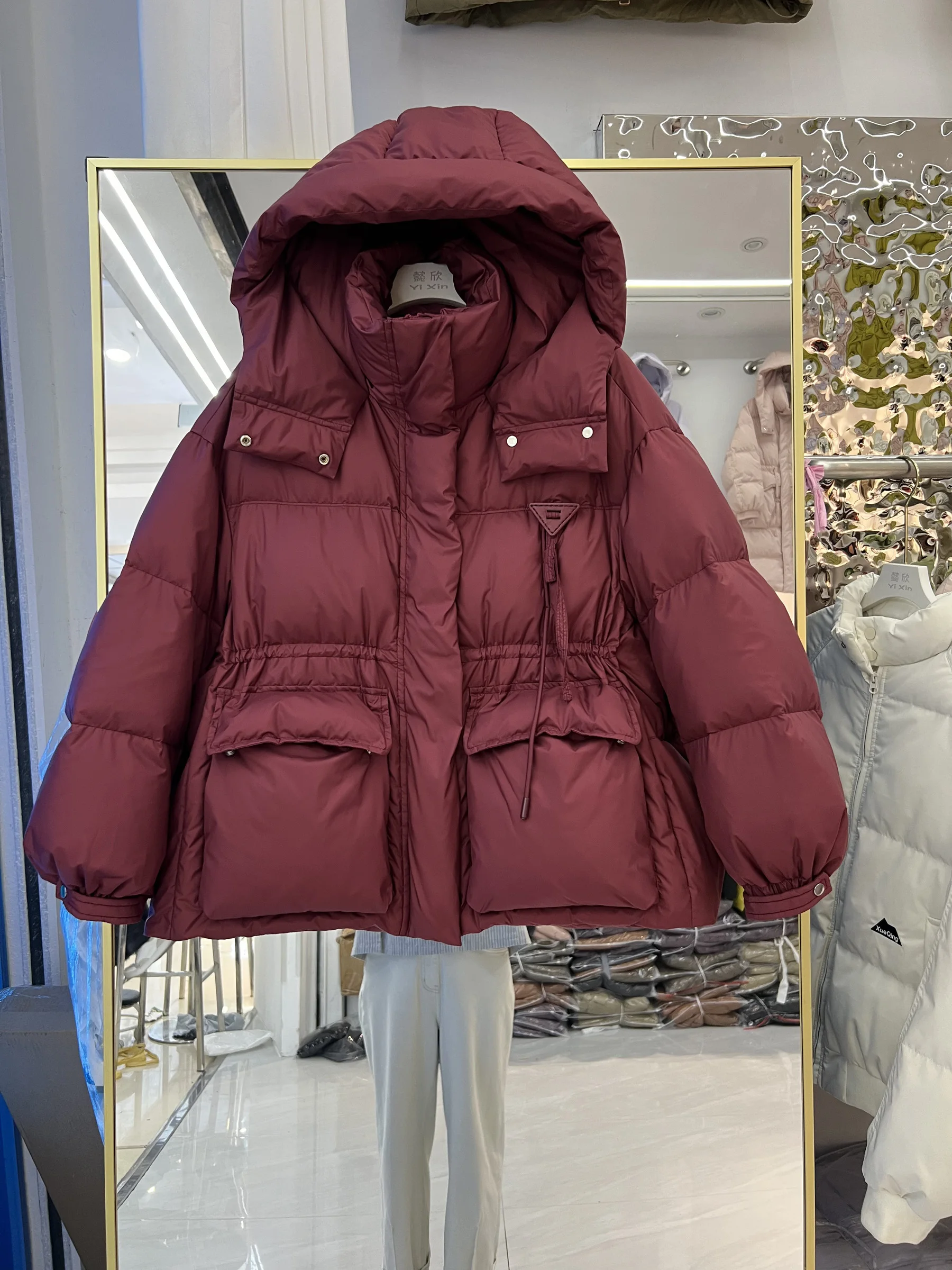 2025 femmes courte doudoune décontracté ample sur la taille automne hiver vêtements d'extérieur chauds avec capuche blanc canard vers le bas manteaux courts