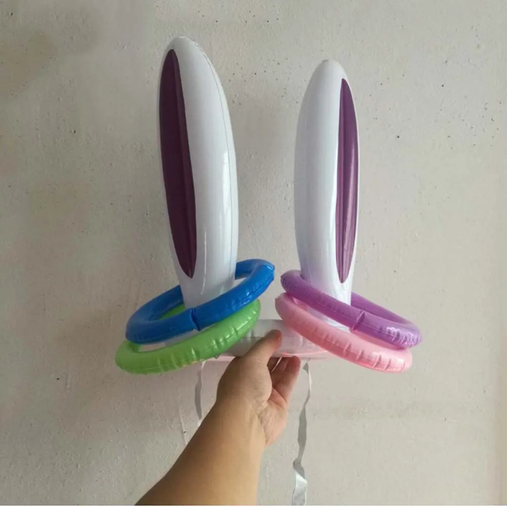 

5 Pcs Throwing Ring Inflatable Toss for Rabbit Ears Game Child Bunny