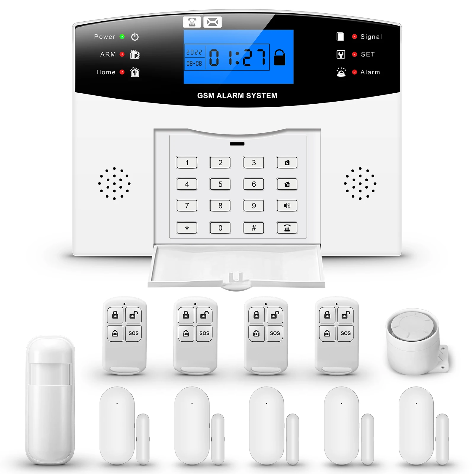 APP Remote Control Alarm Panel Switchable 9 Languages Wireless Home Security WIFI GSM GPRS Alarm System  RFID Card Arm Disarm