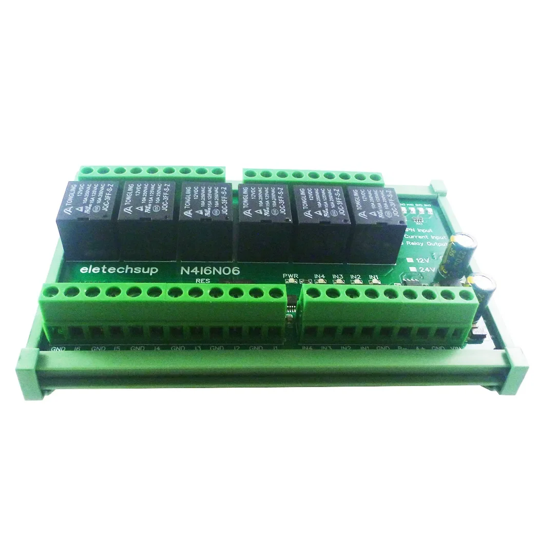 N4I6N06 digital & analog Mixed remote IO module 6CH 4-20MA AI & 4CH NPN DI & 6CH 10A Relay for Motor LED Solar battery