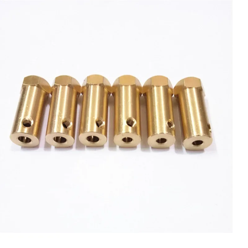 3/4/5/6/7/8mm Brass Rigid Motor Shaft Coupling Hexagonal Motor Shaft Coupler Transmission Connector Sleeve Adapter