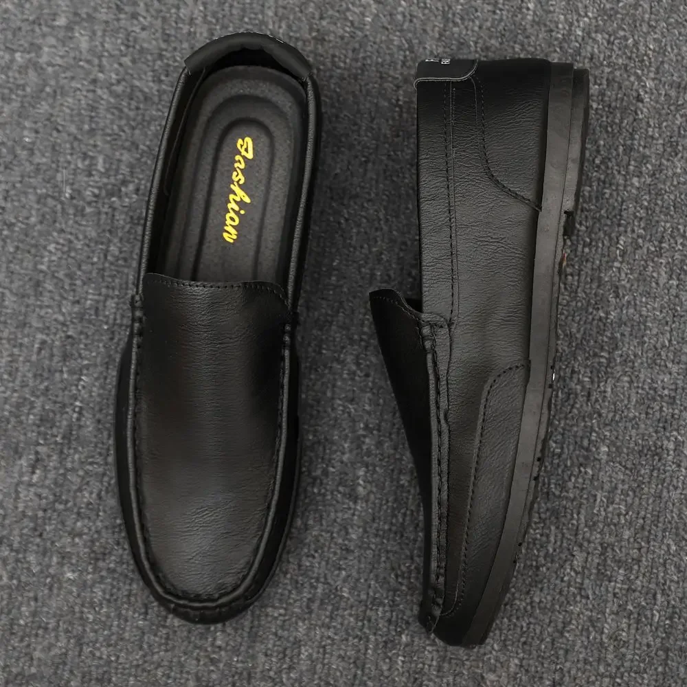 Leather Casual Brown Social Shoe Male Round Toe Men\'s Formal Shoes Black Cheap Clearance Suit 2025 Trend High Quality Fashion 39