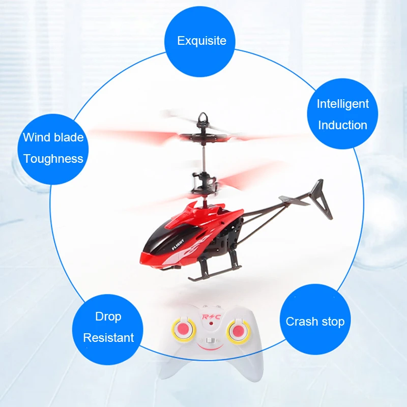 Two-Channel Suspension RC Helicopter Drop-resistant Induction Suspension Aircraft Charging Light Aircraft Kids Toy Gift for Kid