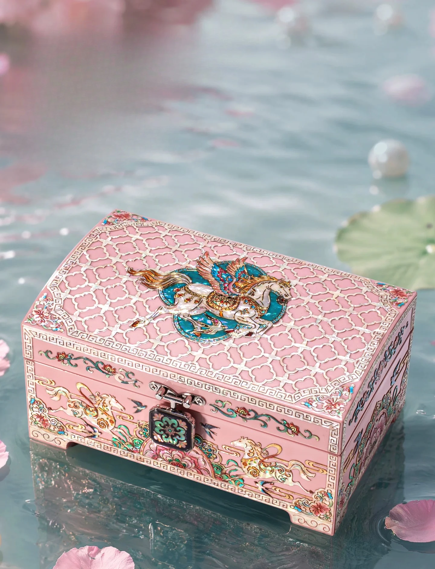 Chinese Lacquer Jewelry Box Intangible Cultural Heritage Earring Organizer Wedding Birthday Gift