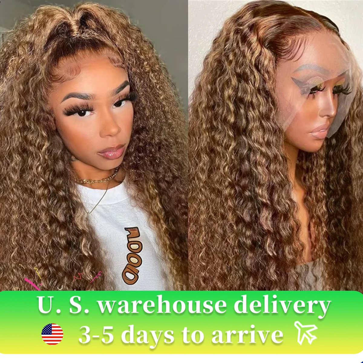 13x4 HD Lace Front Human Hair Wigs For Women 13x6 Highlight Ombre Deep Wave Lace Frontal Wig Brazilian Remy Colored Curly