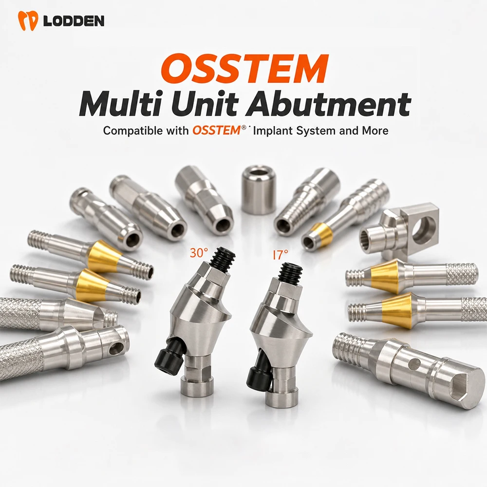 5PCS OSSTEM Multi Abutment Titanium Alloy Grade5 OSSTEM MU Transfer Rod/Analog/Scan Body/Base/Healing Cap/Screw/Anagle Abutment