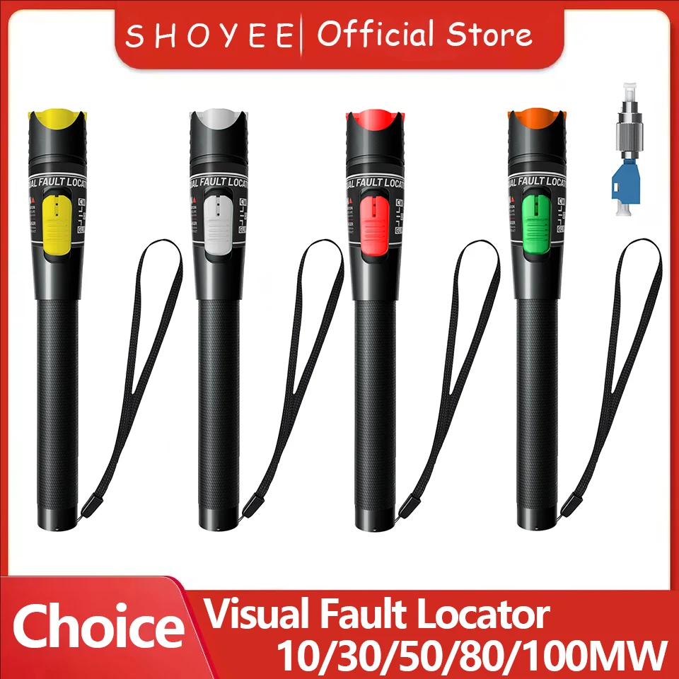 

Тестер оптоволоконного кабеля, ручка 30/50/80/100 МВт, визуальный локатор неисправностей, интерфейс SC/FC/ST 2,5 мм, диапазон VFL 30/50/80/100 км