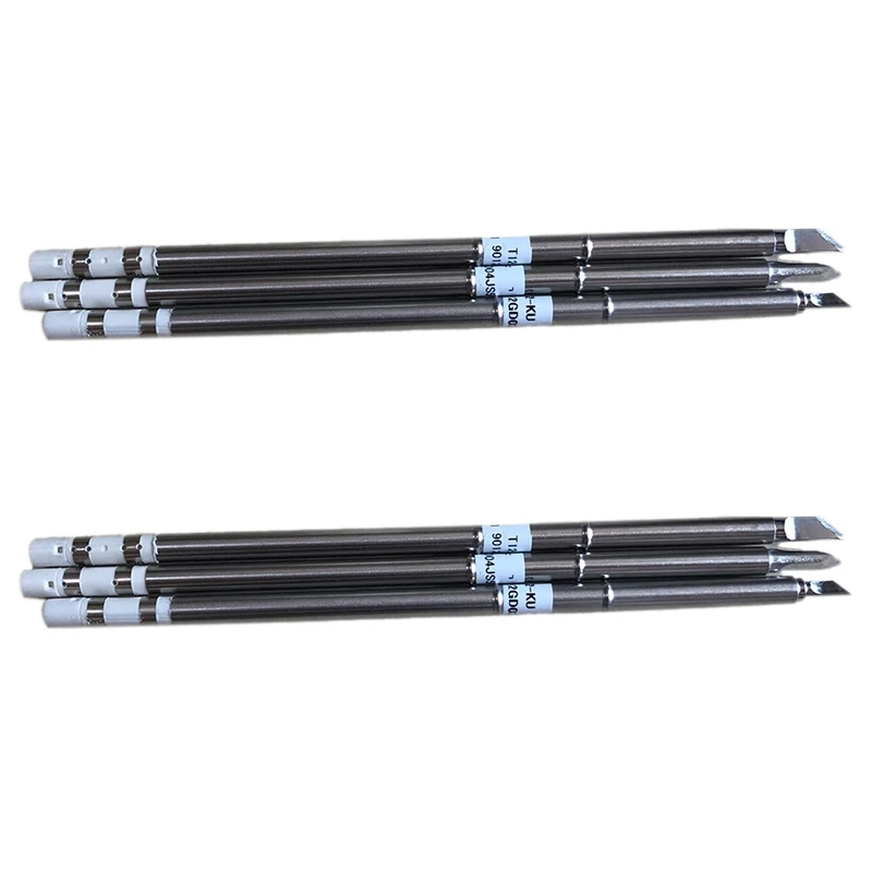 

6Pcs T12 Series Iron Tip T12-K KU KF For HAKKO Solder Iron Tips Soldering Welding Stings