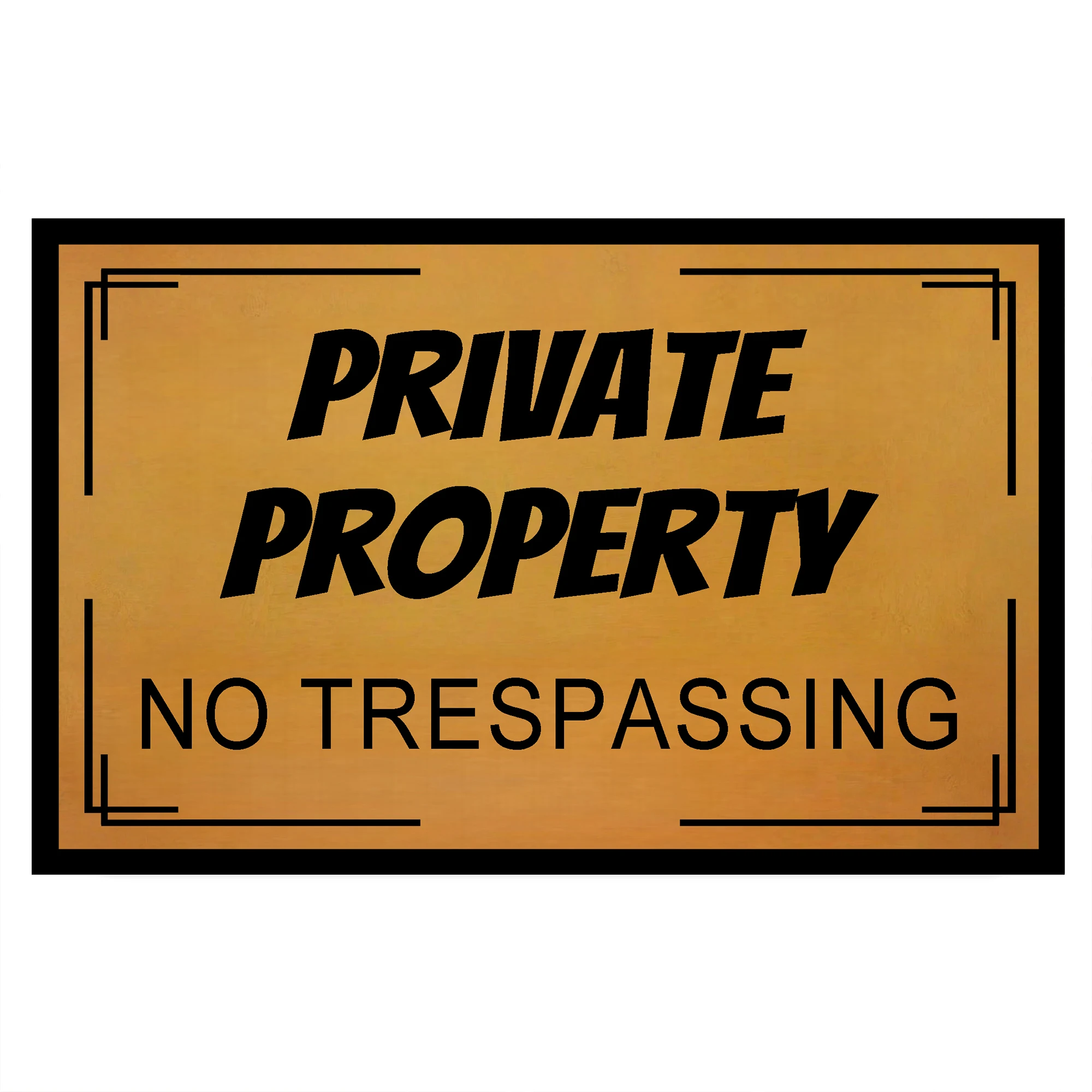 

Private Property No Trespassing Doormat Outdoor Anti-Slip Rubber for Entryway Indoor Front Porch Decor Rug Funny Door Mat
