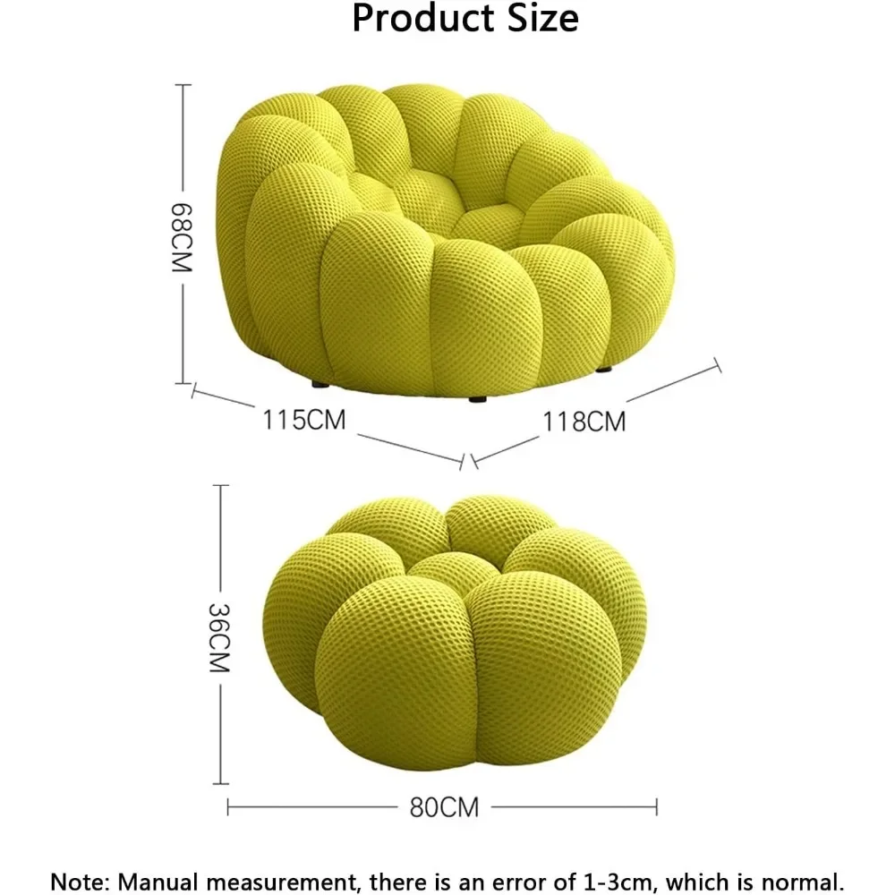 Lazy Super Comfortable Stove Edge Soft Cushion Bubble Single-layer Sofa Chair 3D Honeycomb Bubble Sofa Living Room Curved Sofa