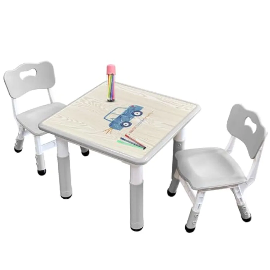 Set Meja Kursi dengan Kaki Anti Selip yang Dapat Disesuaikan untuk Ruang Bermain Dalam Ruangan dan Ruang Belajar, Anti Aktivitas dan Anti Grafiti