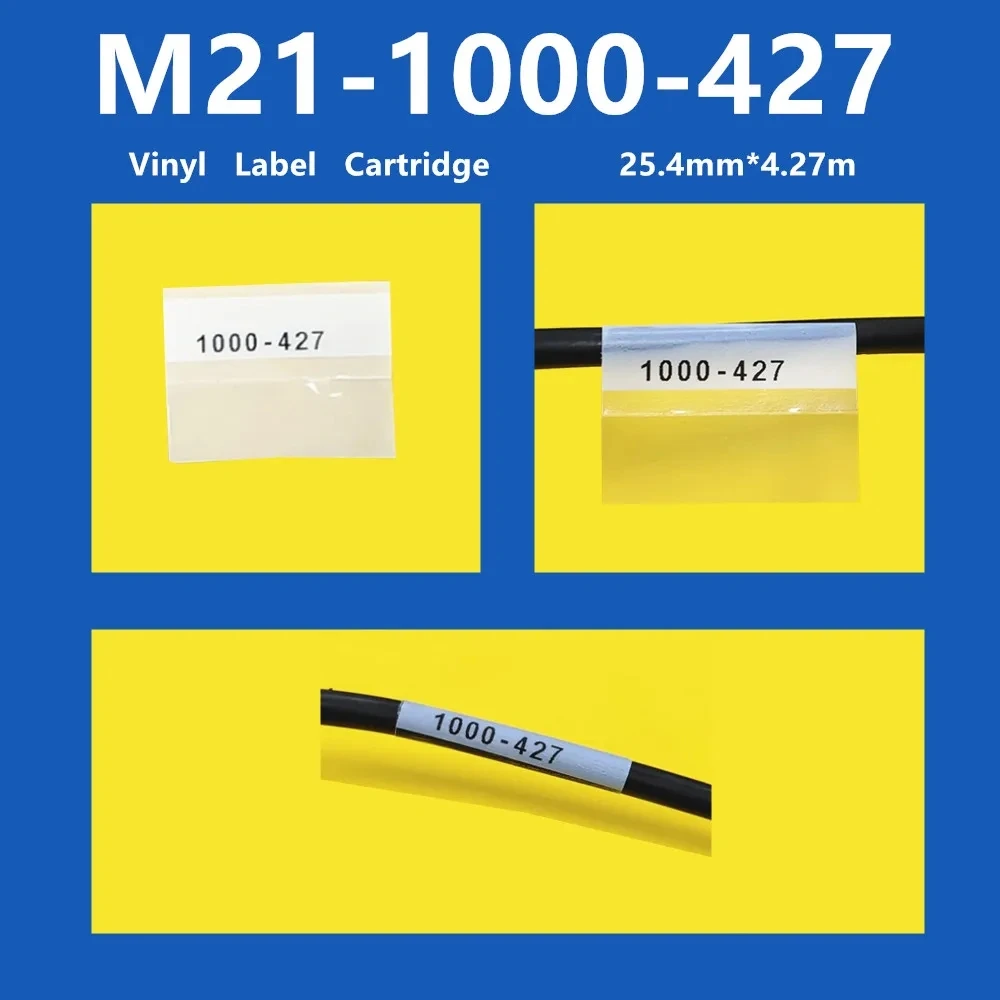 1PK piece M21-1000-427 25.4mm x 4.27m white self laminated vinyl label compatible brady bmp21 plus printer m21 printer