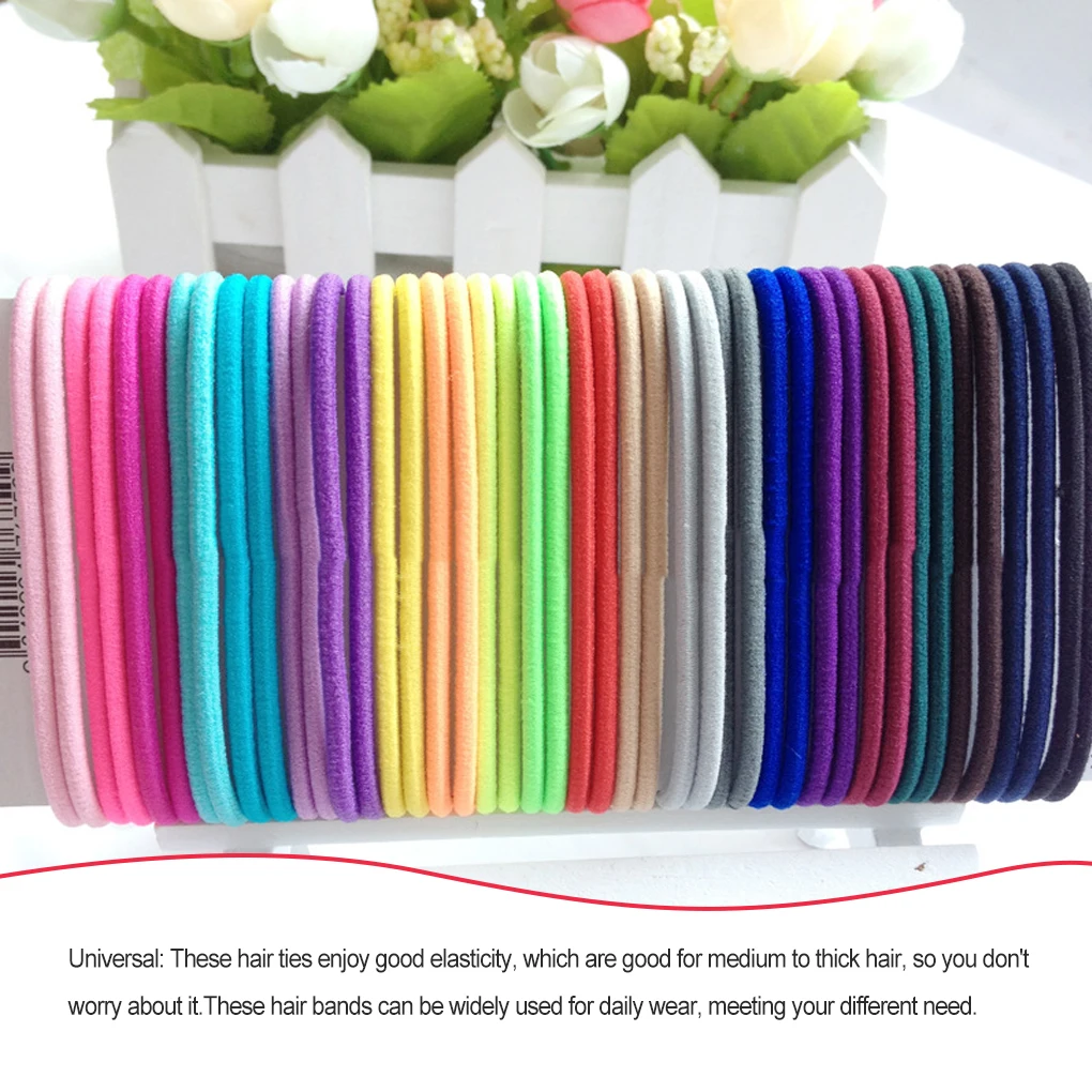 10 Pieces Hair Bands Ponytail Holder Seamless Accessories Light yellow