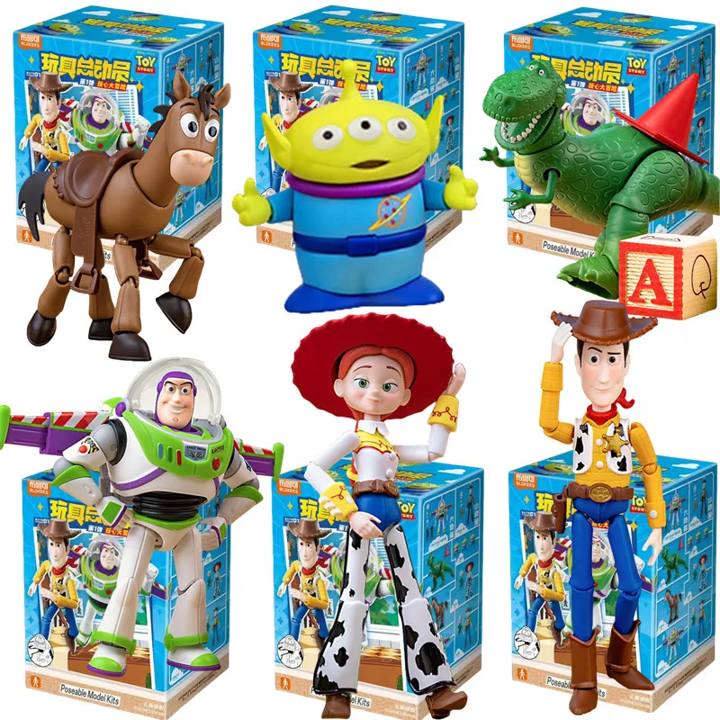 Blokees Disney Pixar Animation Toy Story Woody Jessie Buzz Lightyear Rex Action Figure Model Assembled Toys Birthday Gifts