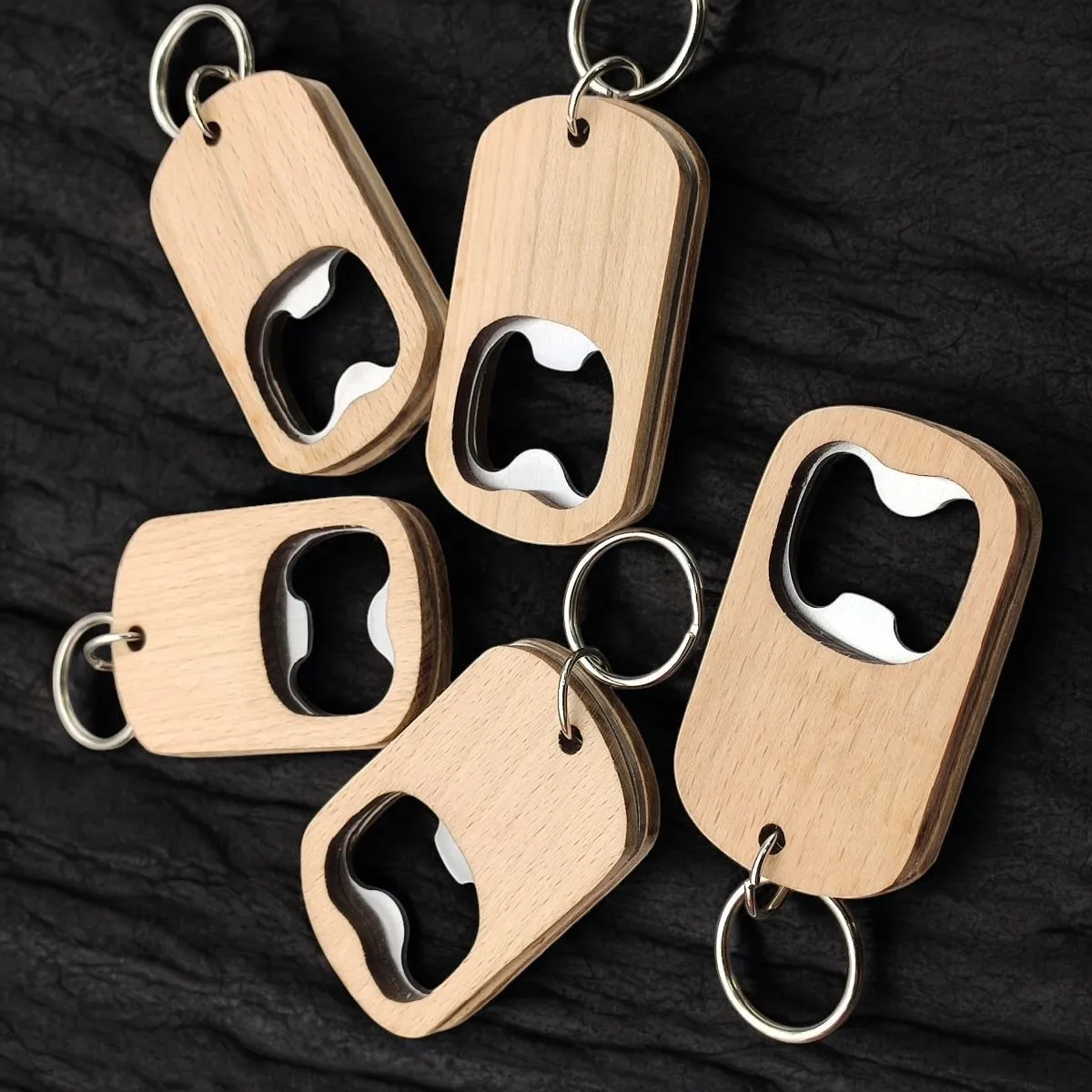 1PC Beers Bottle Opener Wooden Keychain for Wedding Car Logo Key Chain Vintage Personalize Wood Keyring - Image 6