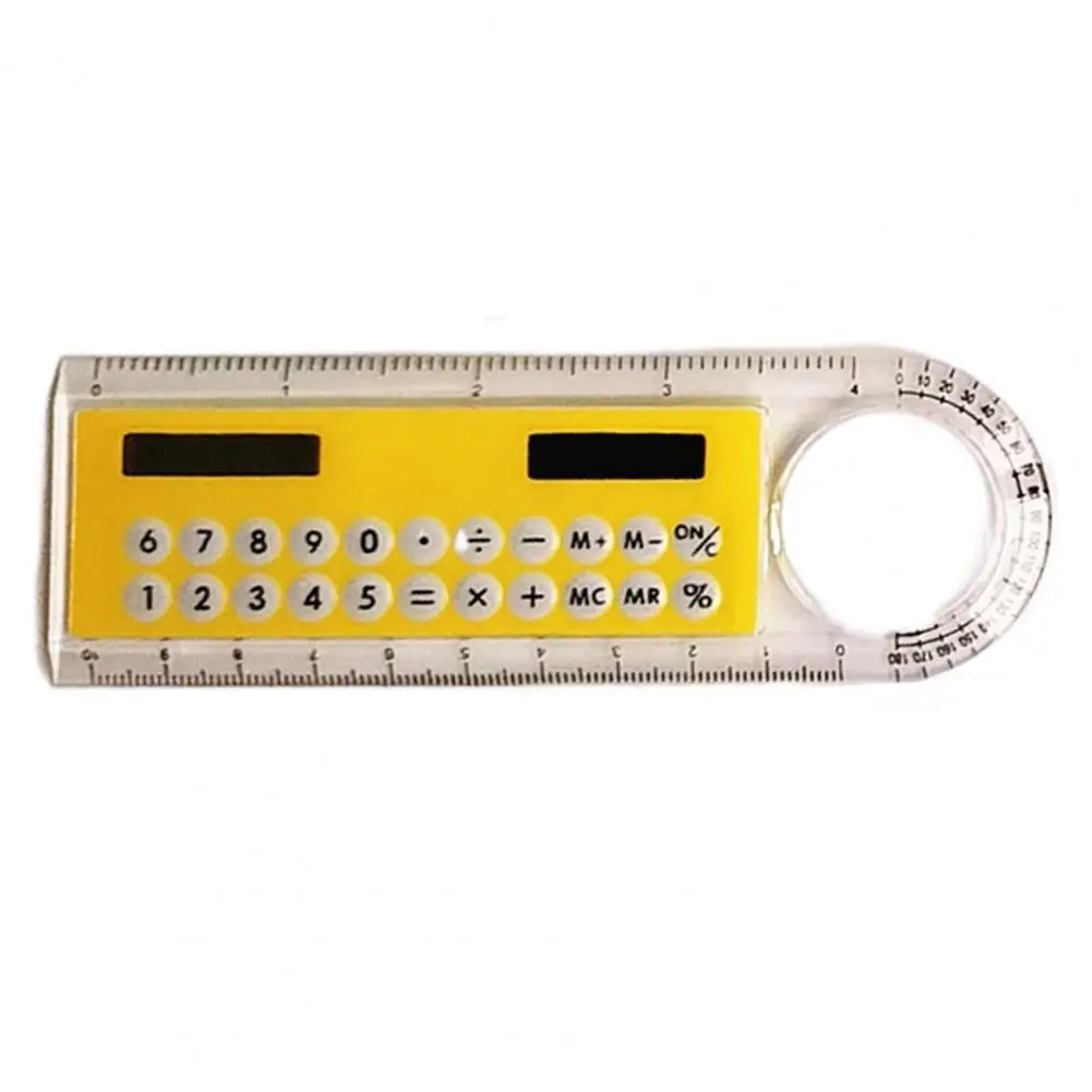 Solar Ruler Calculator Multifunctional Large Display Screen Stationery 3 in 1 10cm Length Solar Card Ruler for School