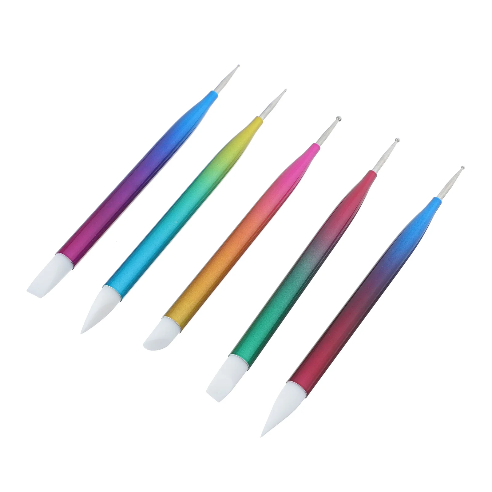 

5Pcs Double Head Nail Painting Pens Manicure Drawing Tools Fine Detail Dotting Pen Nail Art DIY Accessory Diamond Gem Picking