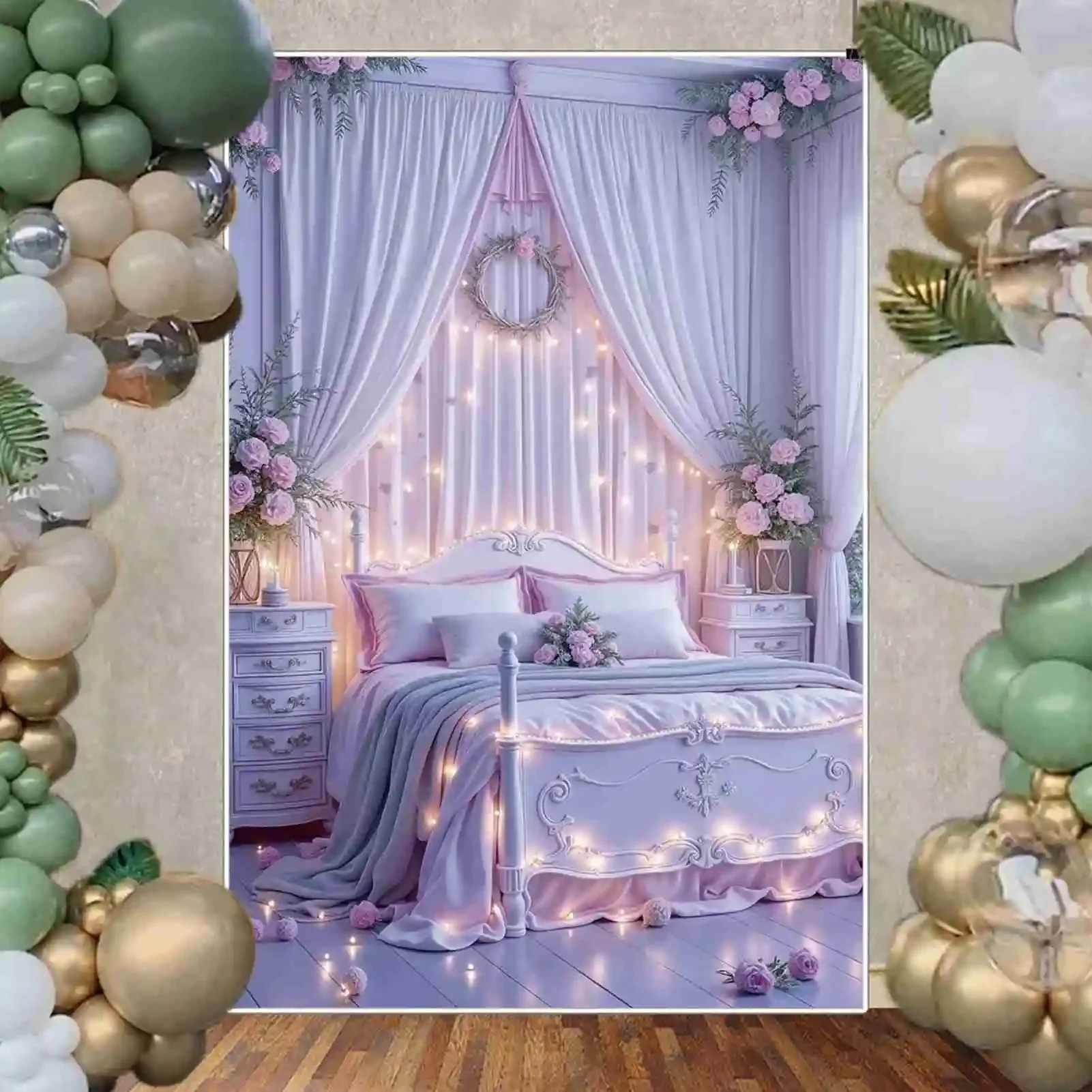 MOON.QG Pink Floral Arch Wedding Birthday Party Photography Backdrop Photozone Background Child Photo Studio Photocall Props
