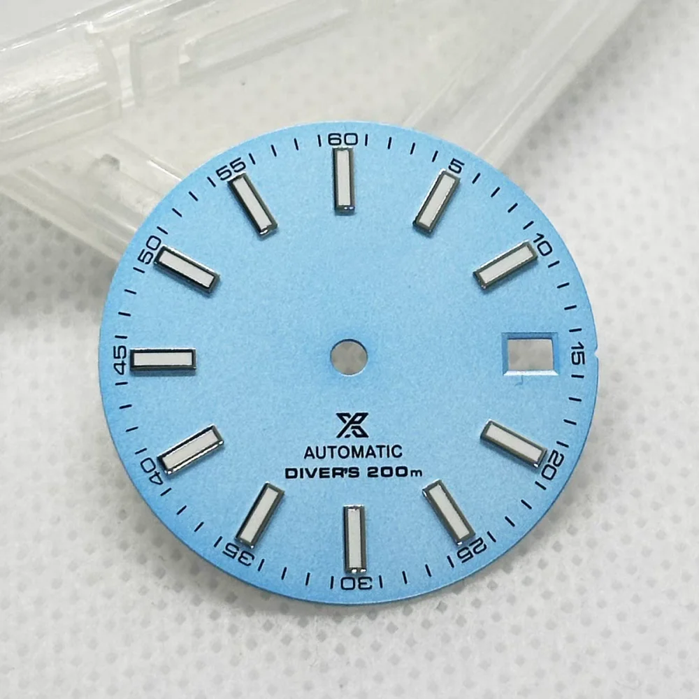 New NH35 dial 29mm S dial green luminous mechanical watch modification suitable for Seiko modification parts ...