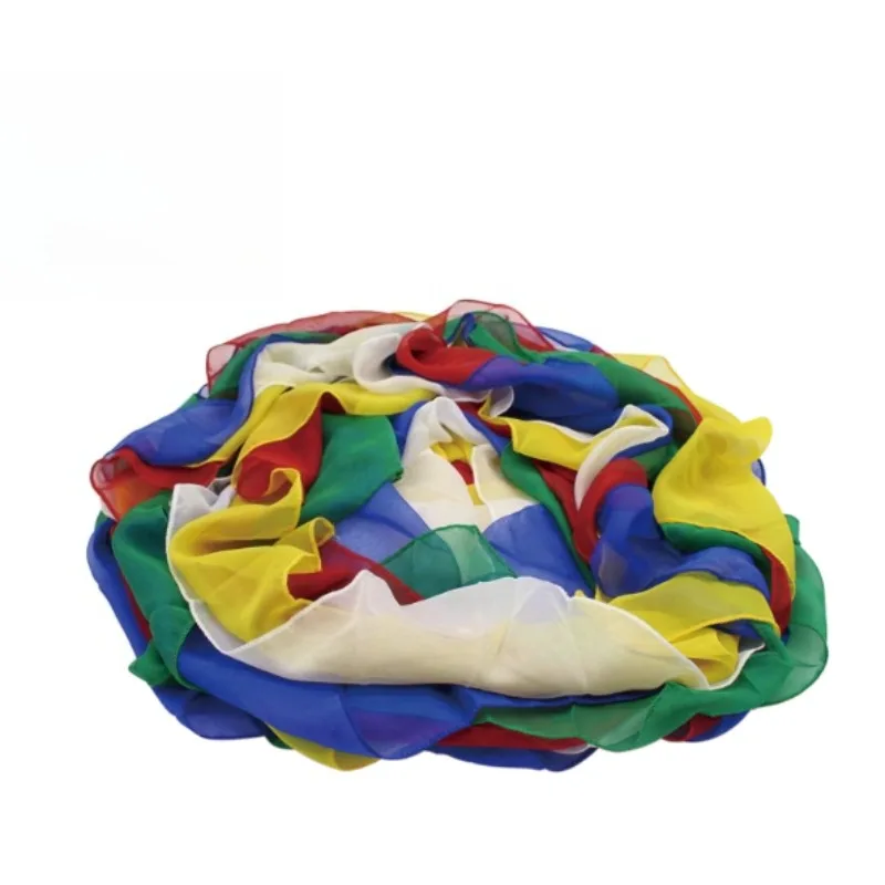 Rainbow Silk Streamer 40*40cm Magic Tircks  Scarves Flowering 20Large layer Props Stage Magia Tricks Magician Profession Toys