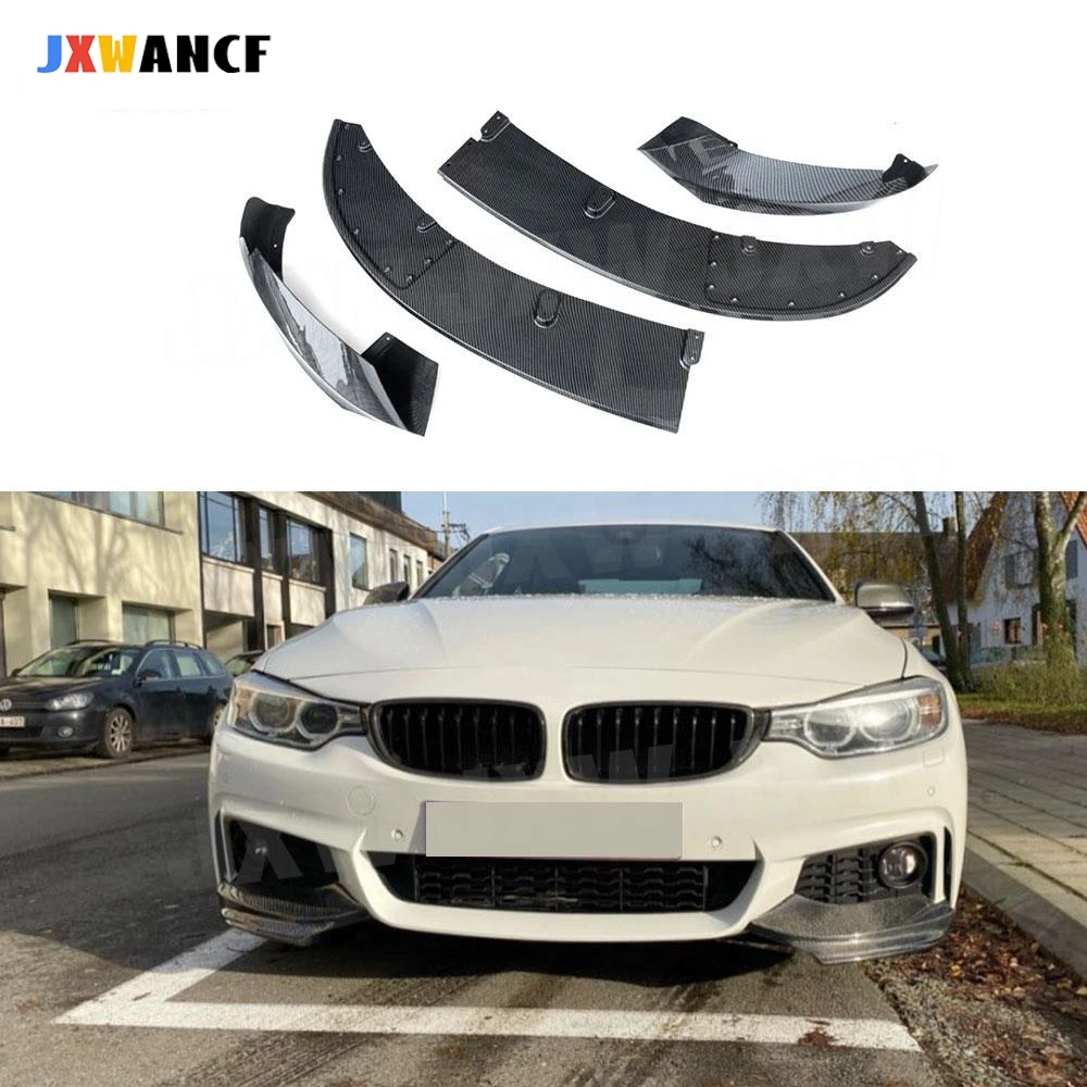 

JXWANCF автомобильный передний спойлер из углеродного волокна, сплиттер для BMW 4 серии F32 F36 M Sport 2014 + сплиттер переднего бампера ABS