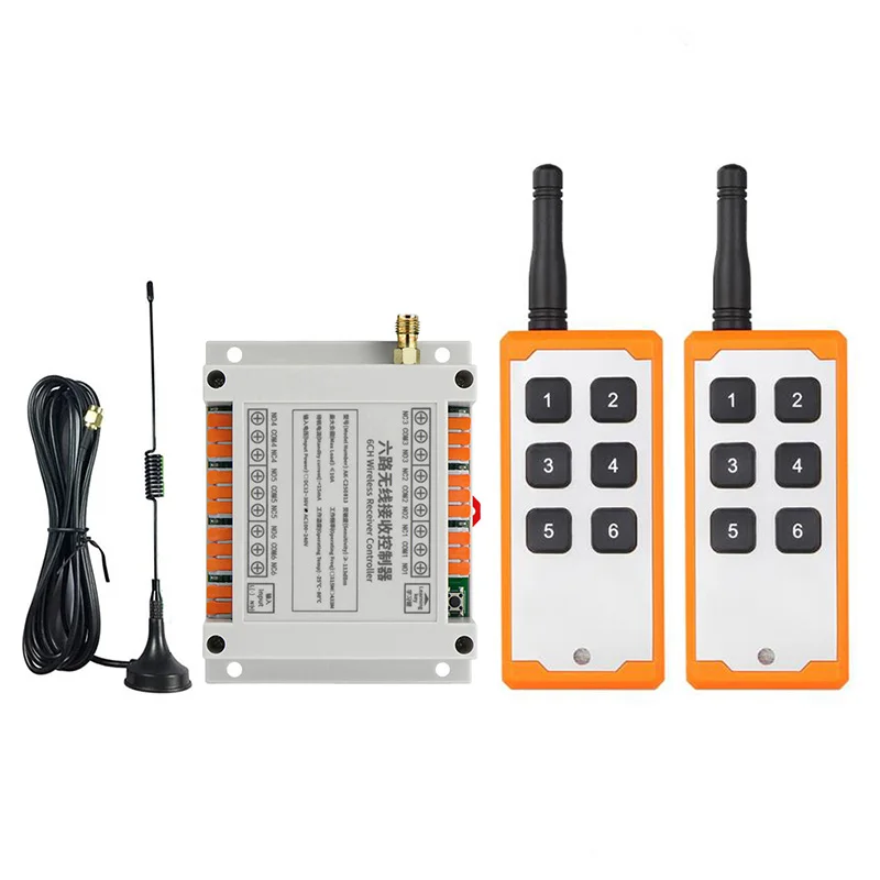 433mhz DC 12V 24V 36V 6CH 6 Channel RF Wireless Remote Control System Receiver Transmitter Universal power industrial 20-1000m
